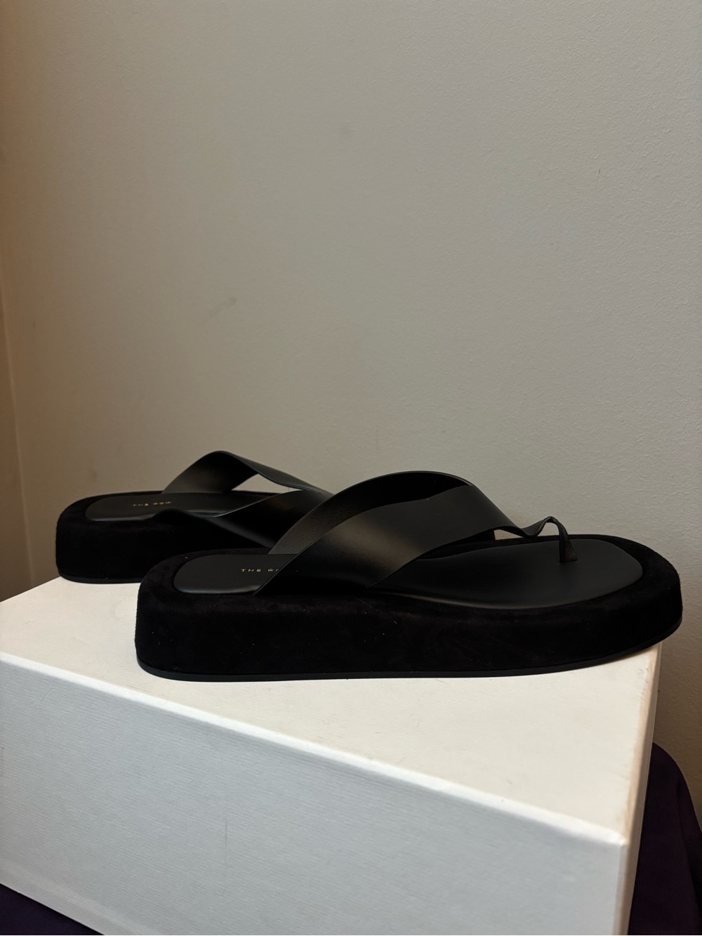 The Row Black Leather Ginza Sandals - Platform - Picture 4 of 6